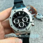 Copy Audemars Piguet Royal Oak Black Dial With Silver Bezel Automatic Watch